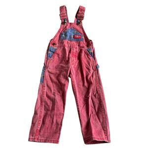 OSHKOSH B'GOSH Vintage Toddler 2T Red Equestrian Horse Rider Overalls Vestbak